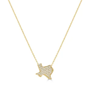 14K Yellow Gold Texas Necklace with .29ctw Diamonds 15-16