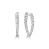 14K White Gold Point Hoops with .53ctw Diamonds 3/4″ Earrings 7