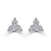 14K White Gold 3 Stone Studs with .97ctw Diamonds Earrings 7