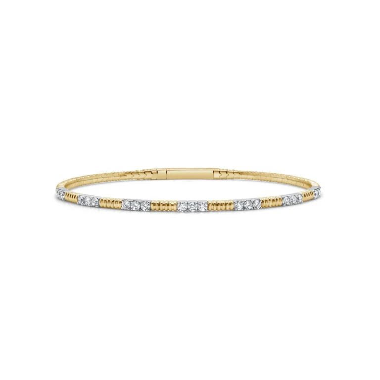 14K Two-Tone Flexible Bangle with .62ctw Diamonds Size 6.5 Bracelets 3
