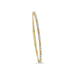 14K Two-Tone Flexible Bangle with .62ctw Diamonds Size 6.5