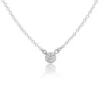 14K White Gold Bezel Solitaire Necklace with .15ct Diamond 16-18″ Fine Jewelry 7