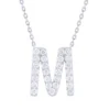 14K White Gold “M” Initial Pendant with .43ctw Diamonds 16-18″ Fine Jewelry 7