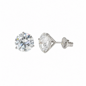 14K White Gold Solitaire Studs with 8.06ctw Lab-Grown Round Diamonds