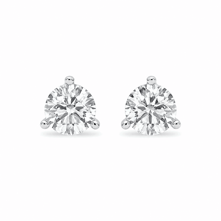 14K White Gold Martini Studs with .99ctw Lab-Grown Diamonds Earrings 2