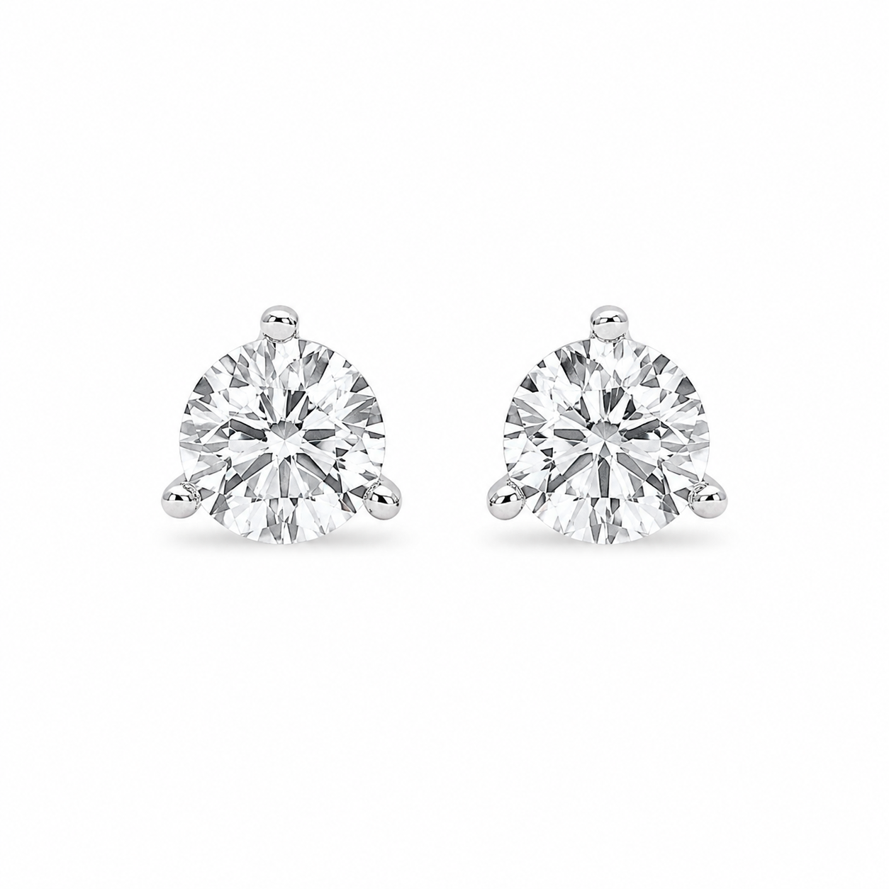 14K White Gold Martini Studs with .99ctw Lab-Grown Diamonds Earrings