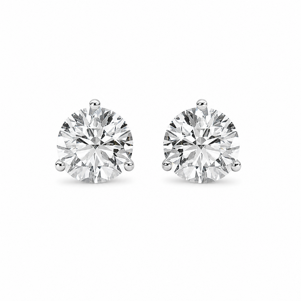 14K White Gold Martini Studs with 2ctw Lab-Grown Diamonds Earrings 3