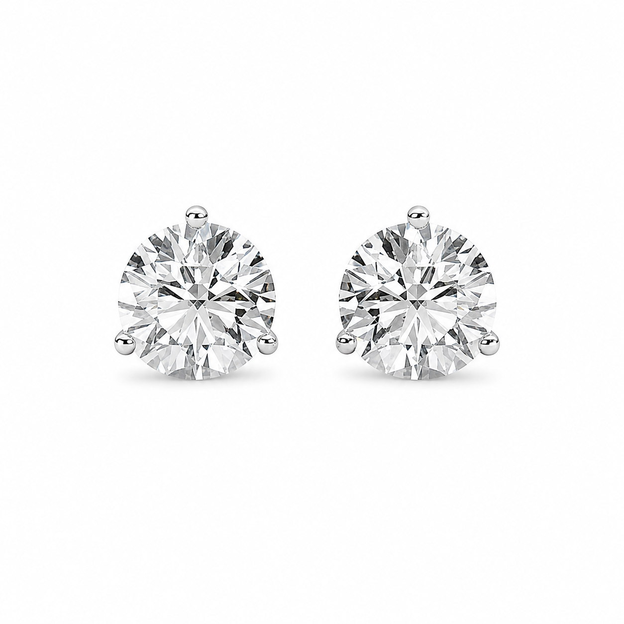 14K White Gold Martini Studs with 2ctw Lab-Grown Diamonds Earrings