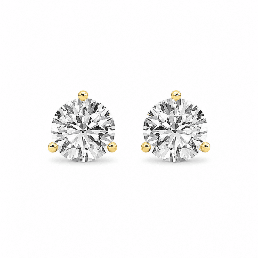 14K Yellow Gold Martini Studs with 3.50ctw Lab-Grown Diamonds Earrings 3
