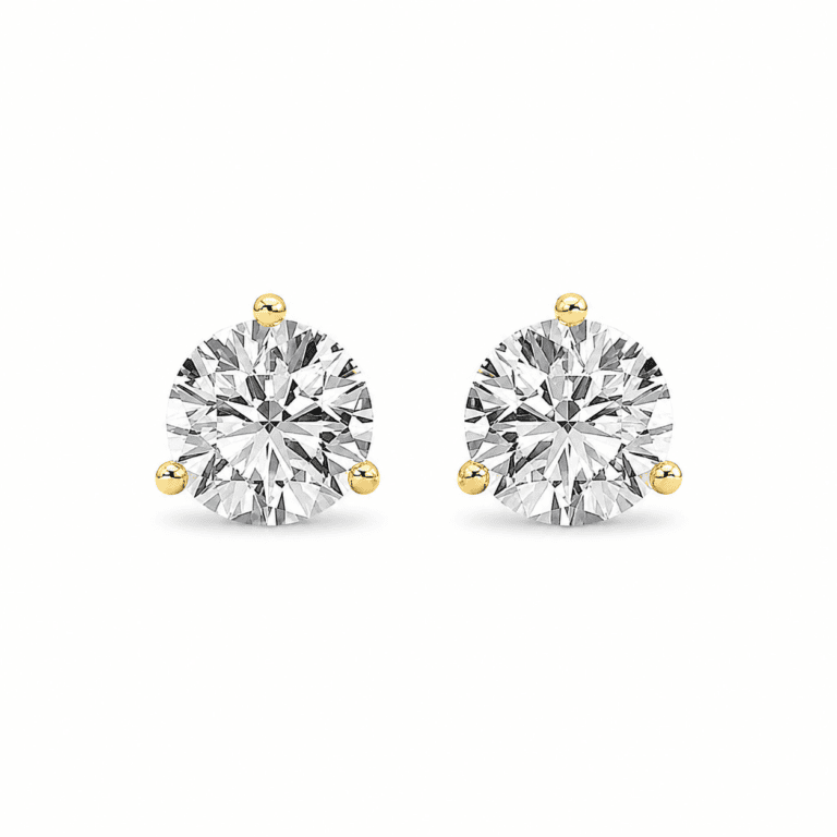 14K Yellow Gold Martini Studs with 3.50ctw Lab-Grown Diamonds Earrings 2