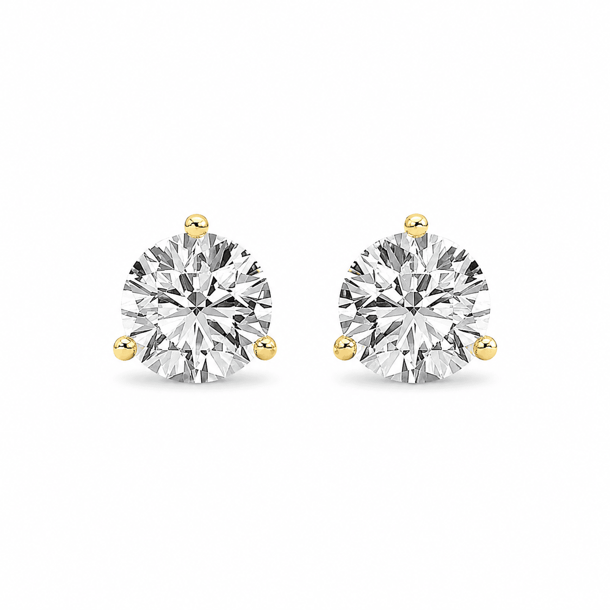 14K Yellow Gold Martini Studs with 3.50ctw Lab-Grown Diamonds Earrings