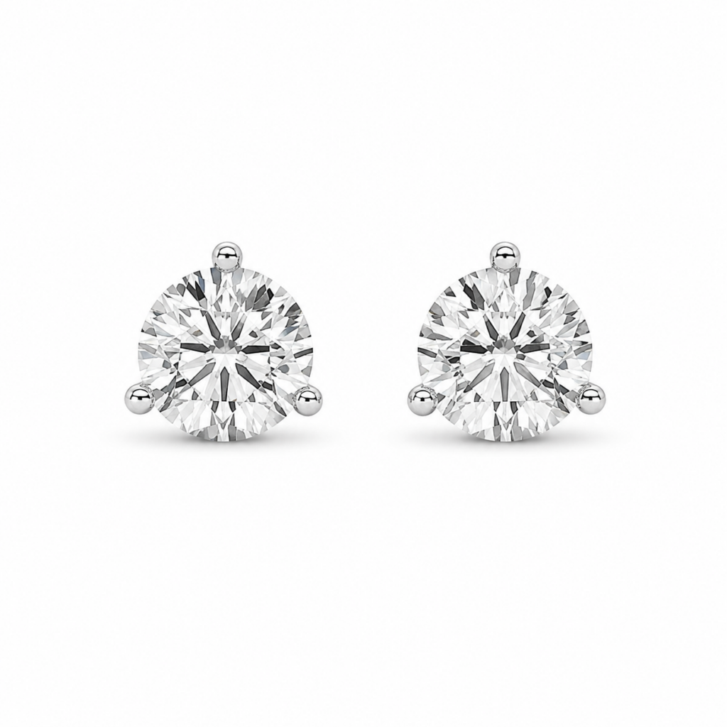 14K White Gold Martini Studs with 3ctw Lab-Grown Diamonds Earrings 2