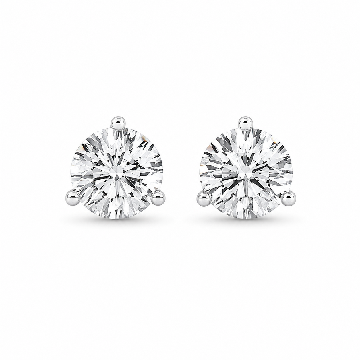 14K White Gold Martini Studs with 4ctw Lab-Grown Diamonds Earrings