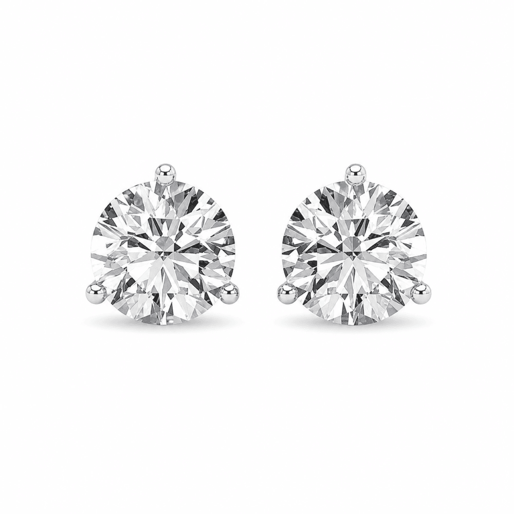14K White Gold Martini Studs with 5.00ctw Lab-Grown Diamonds Earrings 3