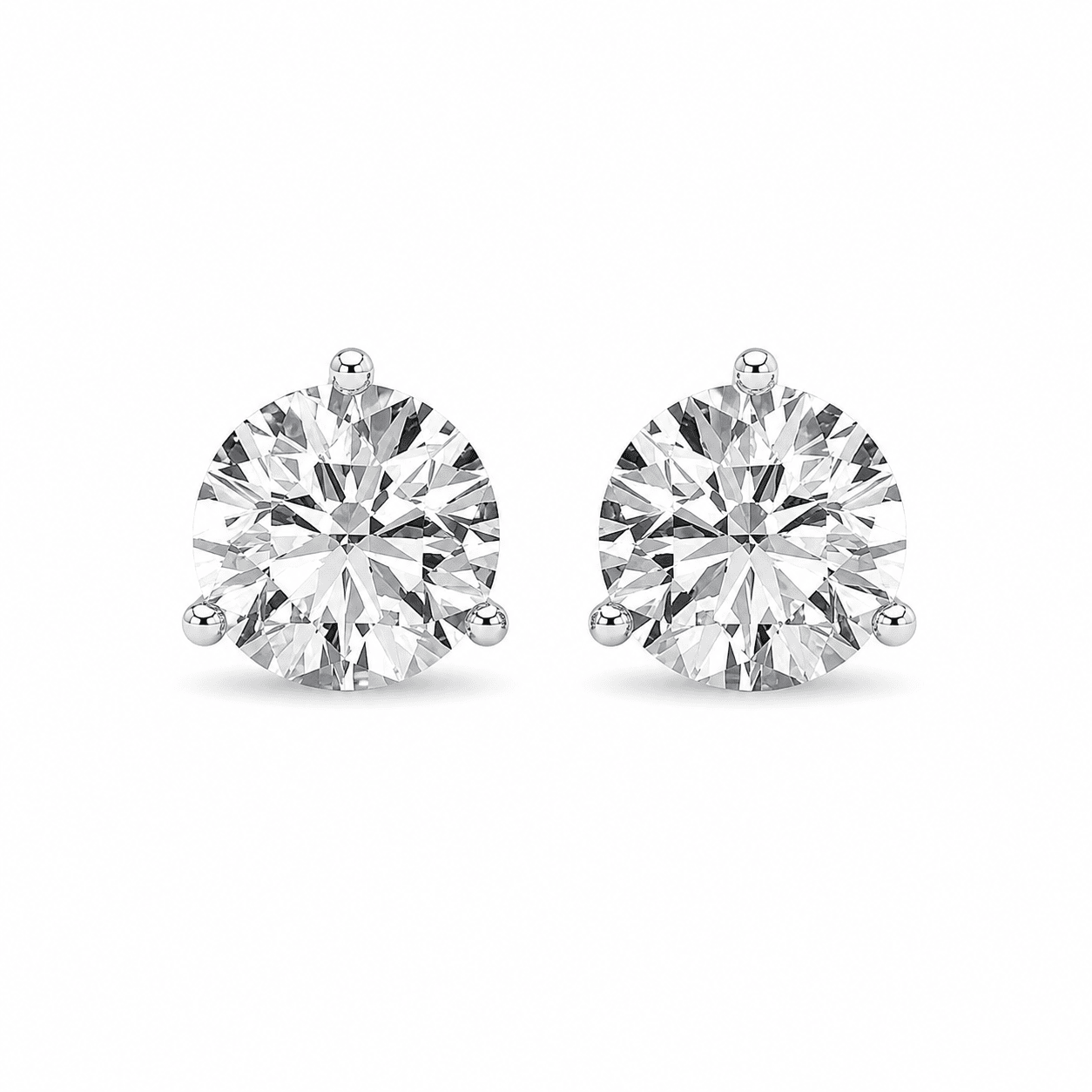 14K White Gold Martini Studs with 5.00ctw Lab-Grown Diamonds Earrings
