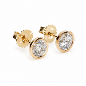 14K Yellow Gold Bezel Studs with 2.05ctw Lab-Grown Diamonds