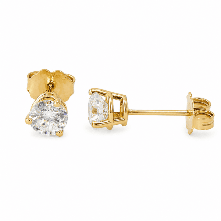 14K Yellow Gold Solitaire Studs with 1.01ctw Lab-Grown Diamonds Earrings 2