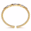 14K Yellow Gold Bujukan Bead X Station Bangle with .49ctw Diamonds Size 6.25 Bracelets 16