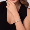 14K Yellow Gold Bujukan Bead X Station Bangle with .49ctw Diamonds Size 6.25 Bracelets 14