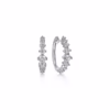 14K White Gold Huggies with .51ctw Graduating Diamonds Earrings 7