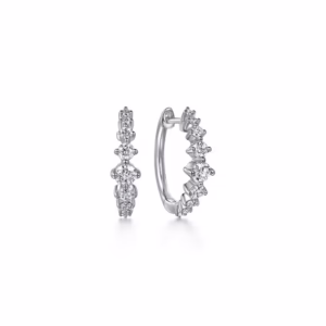 14K White Gold Huggies with .51ctw Graduating Diamonds