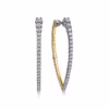 14K Two-Tone Bujukan Bead Hoops with .74ctw Graduating Diamonds Earrings 13