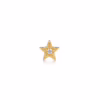 14K Yellow Gold Star Shape Single Flatback Stud with .01ctw Diamond Earrings 12