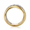14K Two-Tone Wave Ring with .36ctw Diamonds Size 6.5 Fine Jewelry 18