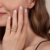 14K Two-Tone Wave Ring with .36ctw Diamonds Size 6.5 Fine Jewelry 17