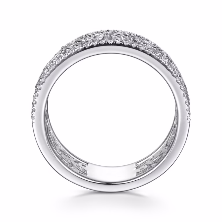 14K White Gold Stackable Ring with .65ctw Diamonds Size 6.5 Fine Jewelry 9