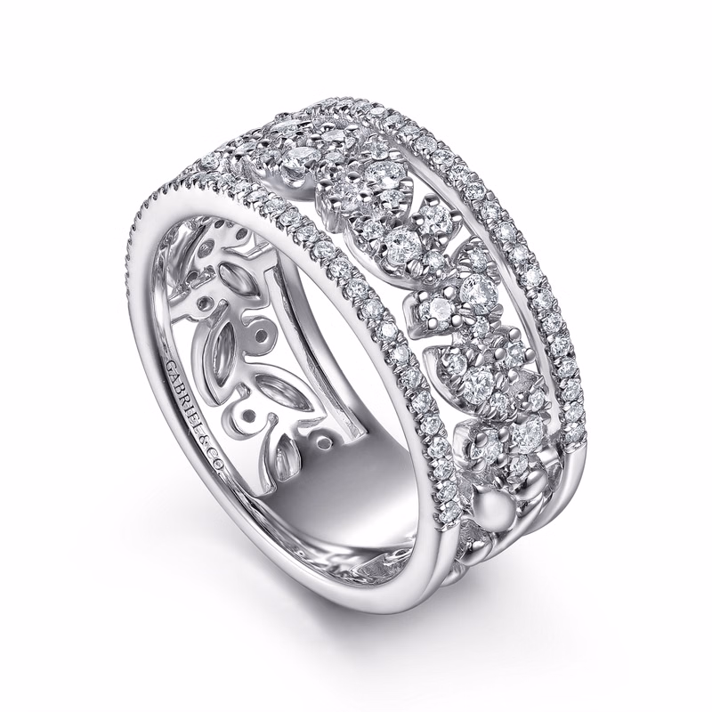 14K White Gold Stackable Ring with .65ctw Diamonds Size 6.5 Fine Jewelry 4