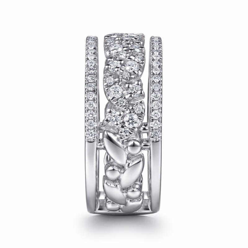 14K White Gold Stackable Ring with .65ctw Diamonds Size 6.5 Fine Jewelry 5