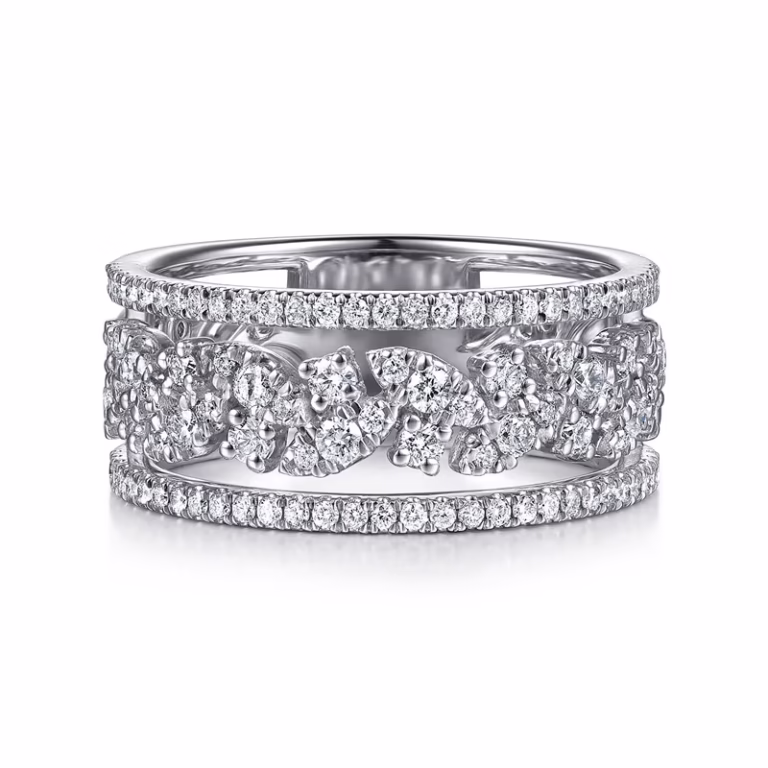 14K White Gold Stackable Ring with .65ctw Diamonds Size 6.5 Fine Jewelry 7