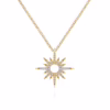 14K Yellow Gold Spike Starburst Necklace with .19ctw Diamonds Fine Jewelry 7