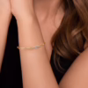 14K Two-Tone Bujukan Clover Link Chain Bracelet with .31ctw Diamonds 7″ Bracelets 11