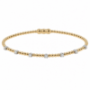 14K Two-Tone Bujukan Bead Lock Bangle with .20ctw Diamonds Size 6.25 Bracelets 7
