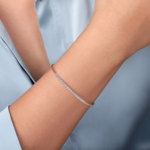 14K Two-Tone Bujukan Bead Lock Bangle with .40ctw Diamonds Size 6.25