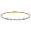 14K Two-Tone Bujukan Bead Lock Bangle with .40ctw Diamonds Size 6.25 Bracelets 7