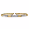 14K Two-Tone Bujukan Bead Bangle with .52ctw Diamonds Size 6 Bracelets 13