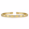 14K Yellow Gold Contemporary Bangle with .14ctw Diamonds Size 5.75 Bracelets 13