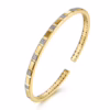 14K Yellow Gold Contemporary Bangle with .14ctw Diamonds Size 5.75 Bracelets 16