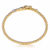 14K Yellow Gold Bujukan Stirrup Bangle with .17ctw Diamonds Size 6.25 Bracelets 19