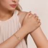 14K Yellow Gold Bujukan Stirrup Bangle with .17ctw Diamonds Size 6.25 Bracelets 17