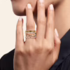 14K Two-Tone Wide Band Easy Stack Ring with .65ctw Diamonds Size 6.5 Fine Jewelry 17