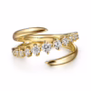 14K Yellow Gold Bypass Ring with .51ctw Diamonds Size 6.5 Fine Jewelry 19