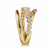 14K Yellow Gold Bypass Ring with .51ctw Diamonds Size 6.5 Fine Jewelry 23