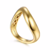 14K Yellow Gold Stackable Wave Ring Size 6.5 Fine Jewelry 25
