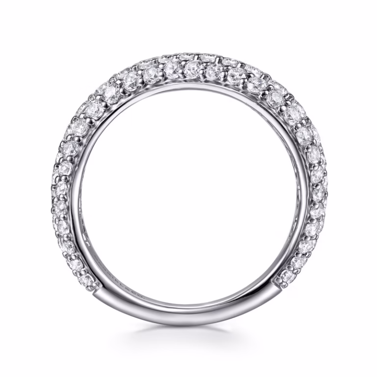 14K White Gold Stackable Wave Ring with 1.36ctw Diamonds Size 6.5 Fine Jewelry 10