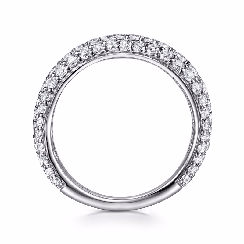 14K White Gold Stackable Wave Ring with 1.36ctw Diamonds Size 6.5 Fine Jewelry 3