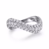 14K White Gold Stackable Wave Ring with 1.36ctw Diamonds Size 6.5 Fine Jewelry 22